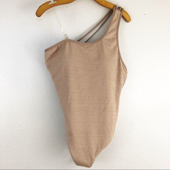Jantzen Gold Texture One Shoulder One-piece size L/Xl. New without tags - Picture 2 of 6